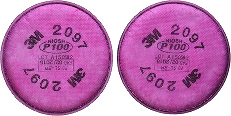 3M - 2097 P100 Particulate Filter For 5000, 6000, 6500, 7000 And FF-4 Pink
