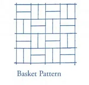 Basket Pattern textile design, intricate woven textile with geometric basket weave pattern for fabric or craft projects.