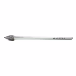 Double Cut Arch Pointed Nose Tungsten Carbide Burr 6" Shank