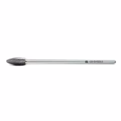 Double Cut Flame Shape Tungsten Carbide Burr 6" Shank