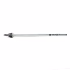 SM-4 Double Cut Conical Pointed Nose Tungsten Carbide Burr 6" Shank