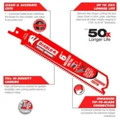 Freud Diablo Carbide Medium Metal Sawzall Blades