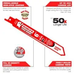 Freud Diablo Carbide Thin Metal Sawzall Blades