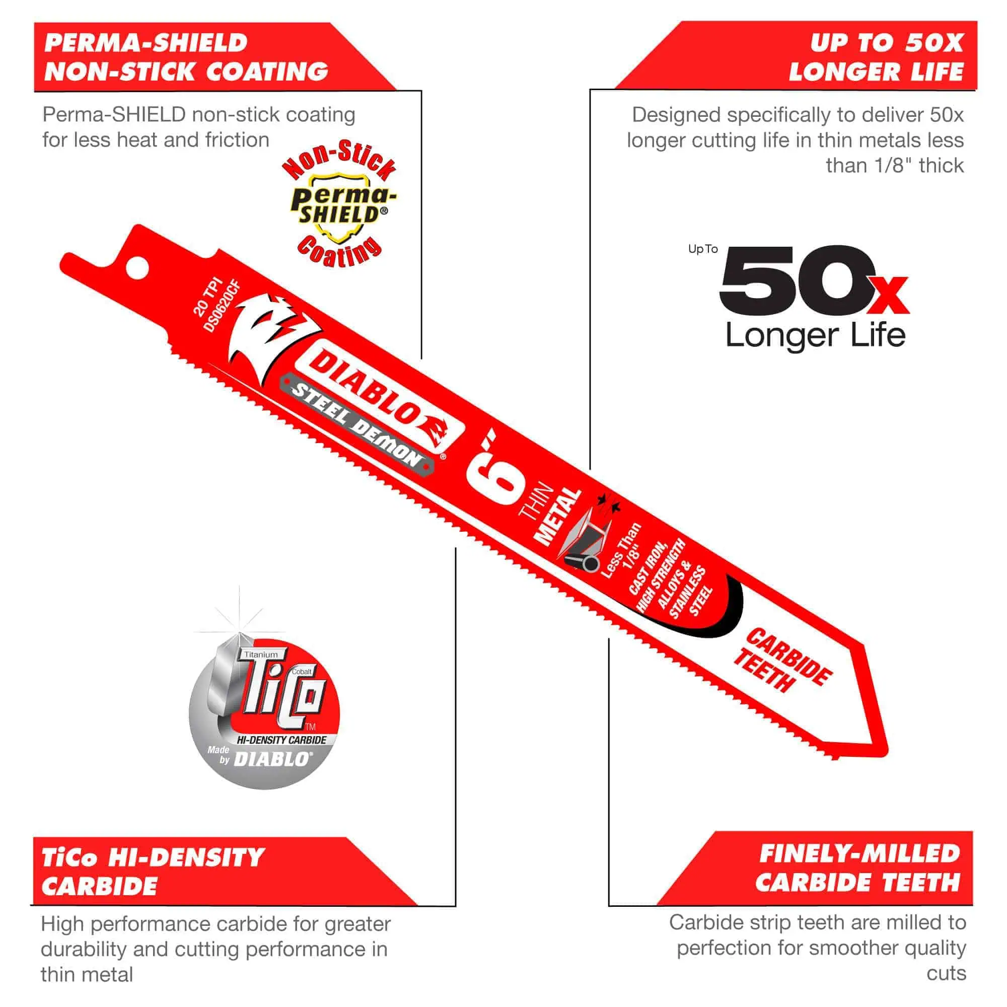Freud Diablo Carbide Thin Metal Sawzall Blades