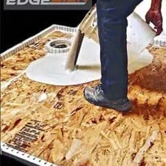 Industrial flooring installation with epoxy resins on plywood subfloor for durable, seamless surface. Proper techniques ensure long-lasting, high-quality flooring results.