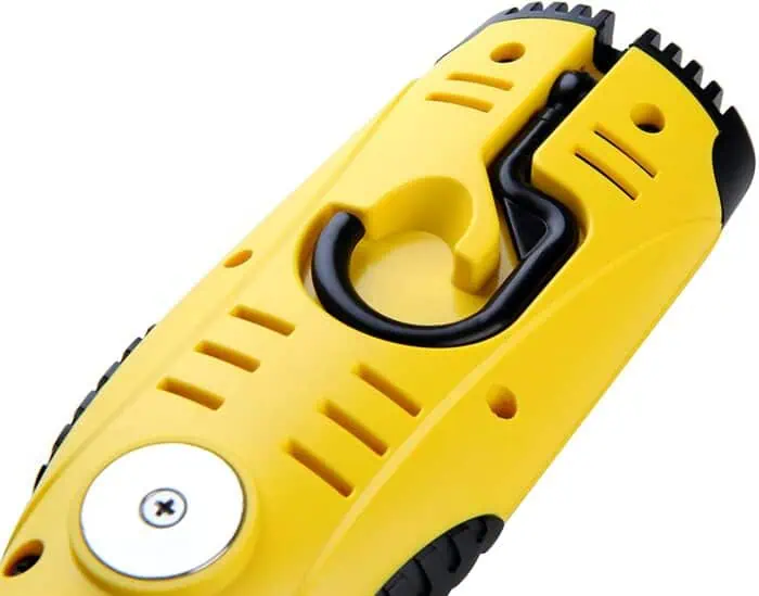 Yellow safety cutter knife tool for industrial and packaging use.