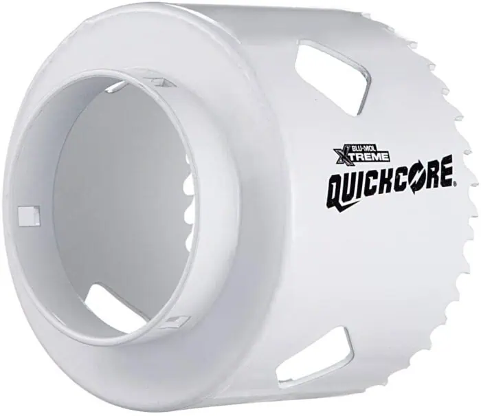 Black Quickcore saw blade with Blu-Mol XTreme branding for high-performance cutting tools. Designed for precision and durability in power tools.