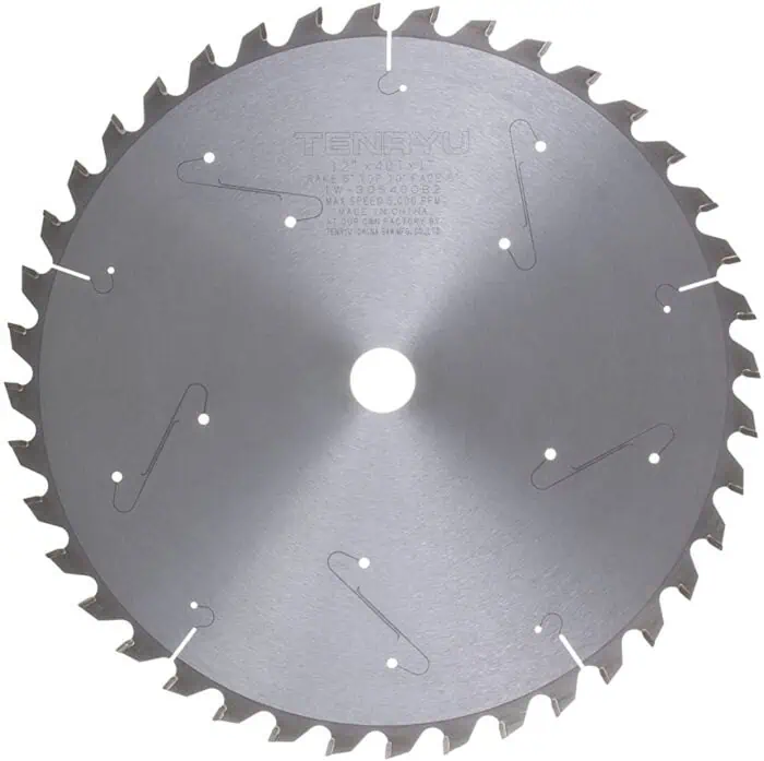 High-speed circular saw blade for cutting wood and other materials, featuring sharp teeth and durable construction. Perfect for professional carpentry and woodworking projects.