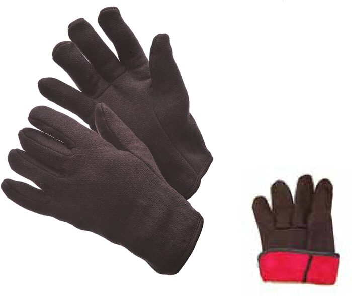 red lined jersey gloves
