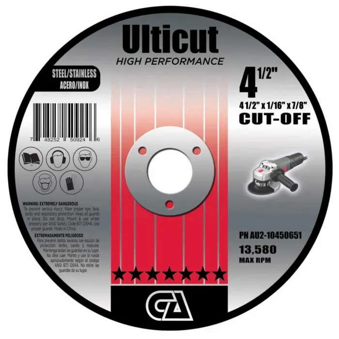 Tungsten carbide circular saw blade with high performance for cutting steel and stainless steel, 4 1/2 inch diameter, 1/2 inch arbor, optimized for durability and precision.