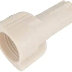 Plain white plastic electrical connector pipe fitting for wiring and cable management (NIS Tools).