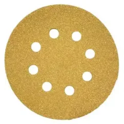 GOLD HOOK AND LOOP SANDING DISCS 8 HOLE