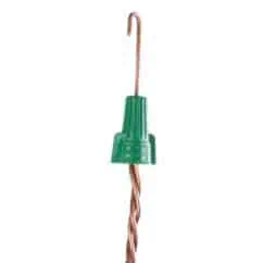 Copper ground wire with green wire connector for electrical grounding safety | NIS Tools.