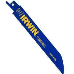 High-quality IRWIN reciprocating saw blade designed for cutting thick metal, featuring durable construction and optimal performance for industrial and DIY projects.