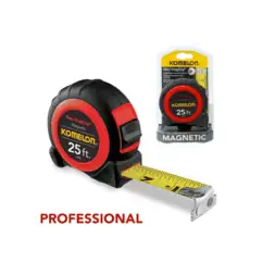 25-foot Komelon professional magnetic tape measure for precise length measurement in construction and DIY projects.