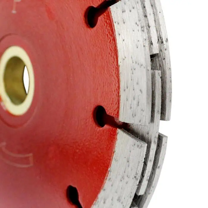 High-precision NIS Tools cutting disc with red abrasive surface for industrial metal fabrication and machining applications.