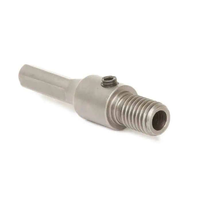 Precision mechanical component with threaded connector, used for industrial and manufacturing applications. Made of durable metal, designed for secure fittings and reliable performance.