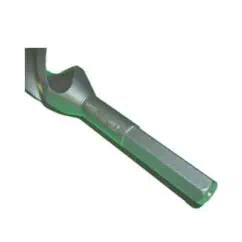Spear tip with green handle, precision tool for industrial or scientific use, featuring ergonomic design and durable construction. Ideal for various technical applications in laboratories or manufacturing settings.