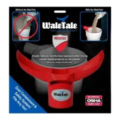 NIS Tools WaleTale dust containment shield reduces harmful dust exposure during cement mixing on job sites for safety and health.
