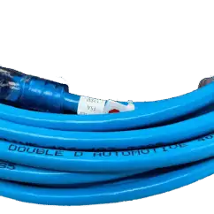 Flexible blue Ethernet cable with RJ45 connector for networking and internet connectivity.