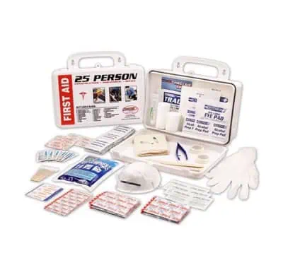 First Aid Kit containing essential emergency supplies for safety and medical preparedness.