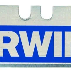 High-quality IRWIN utility razor blade with blue branding for precision cutting tools and DIY projects.