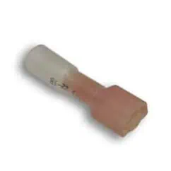 Copper electrical connector tool used for reliable wiring connections. Perfect for electricians and electrical installations requiring precision and durability.