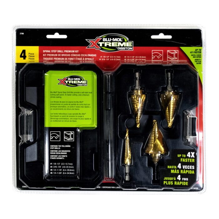 BLU MOL XTREME SPIRAL STEP BIT KIT