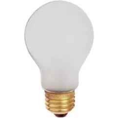 Energy-saving LED bulb with frosted glass and brass base, ideal for sustainable lighting solutions.