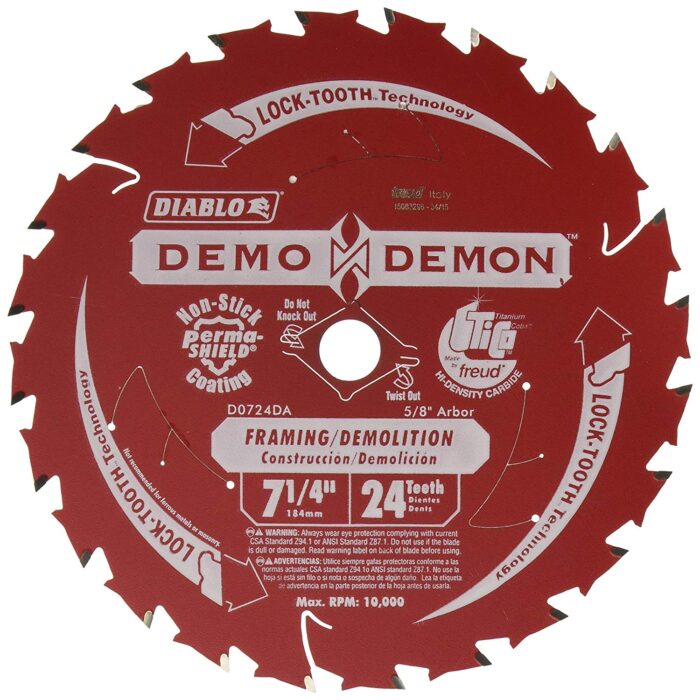 FREUD DEMO DEMON 7-1/4” CARBIDE TIPPED SAW BLADE