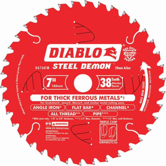 Freud Diablo 7-1/4 x 38 Tooth TCG Ferrous Cutting Blade