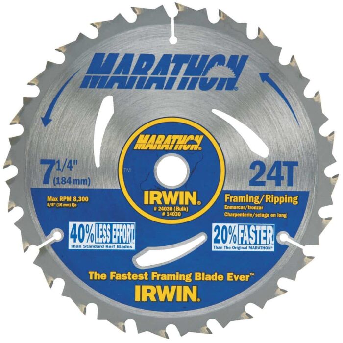 IRWIN MARATHON 7-1/4” CARBIDE TIPPED SAW BLADE