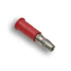 Red test probe tip for electronic testing and measurement.