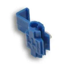 Blue plastic electrical connector insert for NIS Tools electrical wiring and installation purposes.