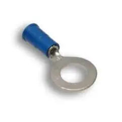 Blue insulated electrical ring terminal connector for secure wiring connections at NIS Tools.