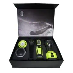 Portable LED flashlight and lighting tools set from NIS Tools in vibrant yellow and black with rechargeable battery, go anywhere illumination, outdoor camping, or emergency kit essential.