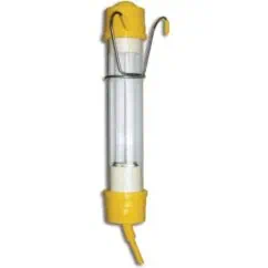 Bacteriophage water safety testing device with yellow cap and protective handle for laboratory use and microbial detection.
