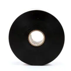 Black adhesive tape roll for sealing and packaging, industrial grade tape for heavy-duty applications.