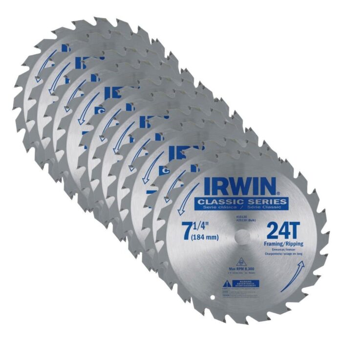 IRWIN CLASSIC 7-1/4” 24 TOOTH CARBIDE TIPPED SAW BLADE