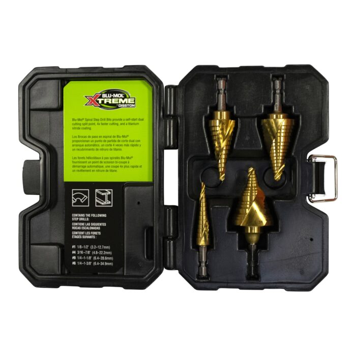 BLU MOL XTREME SPIRAL STEP BIT KIT