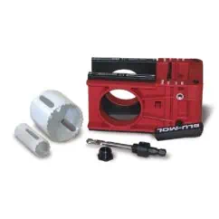 BLU MOL XTREME HOLE-SAW KITS High-precision pipe welding alignment tool with adjustable components and laser guides for accurate pipe fitting, ideal for plumbing and industrial applications.