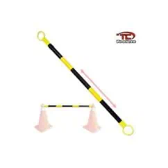 Flexible barrier safety tool with adjustable length for construction and traffic management.