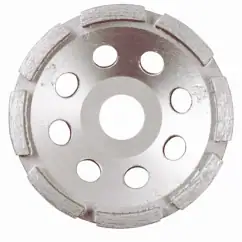 Precise diamond drill bit for grinding and cutting hard materials, round shape with multiple holes for efficient removal and cooling, high-quality industrial diamond coating for durability.