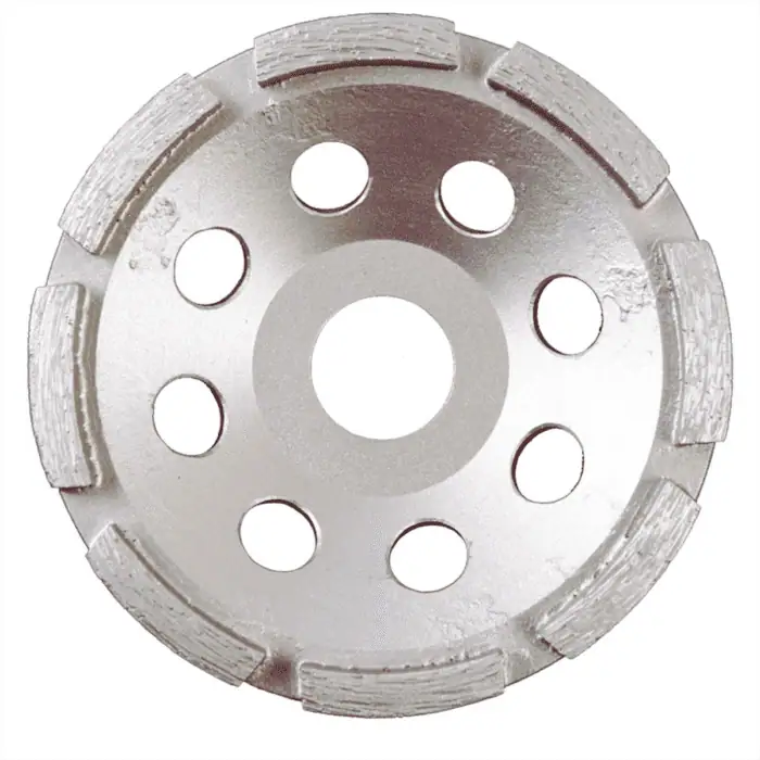 Precise diamond drill bit for grinding and cutting hard materials, round shape with multiple holes for efficient removal and cooling, high-quality industrial diamond coating for durability.