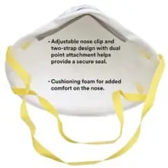 NIS tools protective mask with adjustable nose clip and dual strap design for secure seal and added comfort.