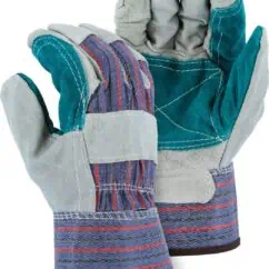 Blacksmith work gloves with reinforced heat-resistant palms and finger tips for safety and protection during industrial and welding tasks.