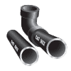 Flexible black piping components for plumbing and industrial use, focusing on durability and performance.