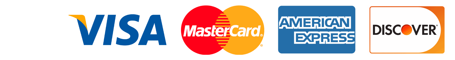 Accepted credit cards Visa MasterCard American Express Discover