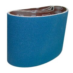 Abrasive belt for sanding and grinding applications, industrial tools, durable coated abrasives, metal and wood finishing.